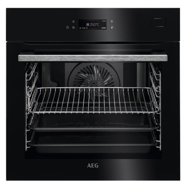 AEG Einbaubackofen 60x60 Steam Multifunktions-Ofen Grill Schwarz