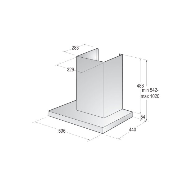 Gorenje G600 Dekorative T-Form Kaminhaube, 60 cm