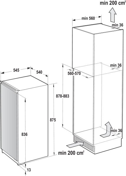 Gorenje G600 Gefrierschrank, 87.5 x 54 x 54.5 cm