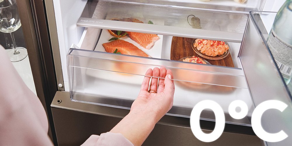 IDEALES KLIMA F&Uuml;R EMPFINDLICHE LEBENSMITTEL DANK DER FRESH 0&deg;C AREA