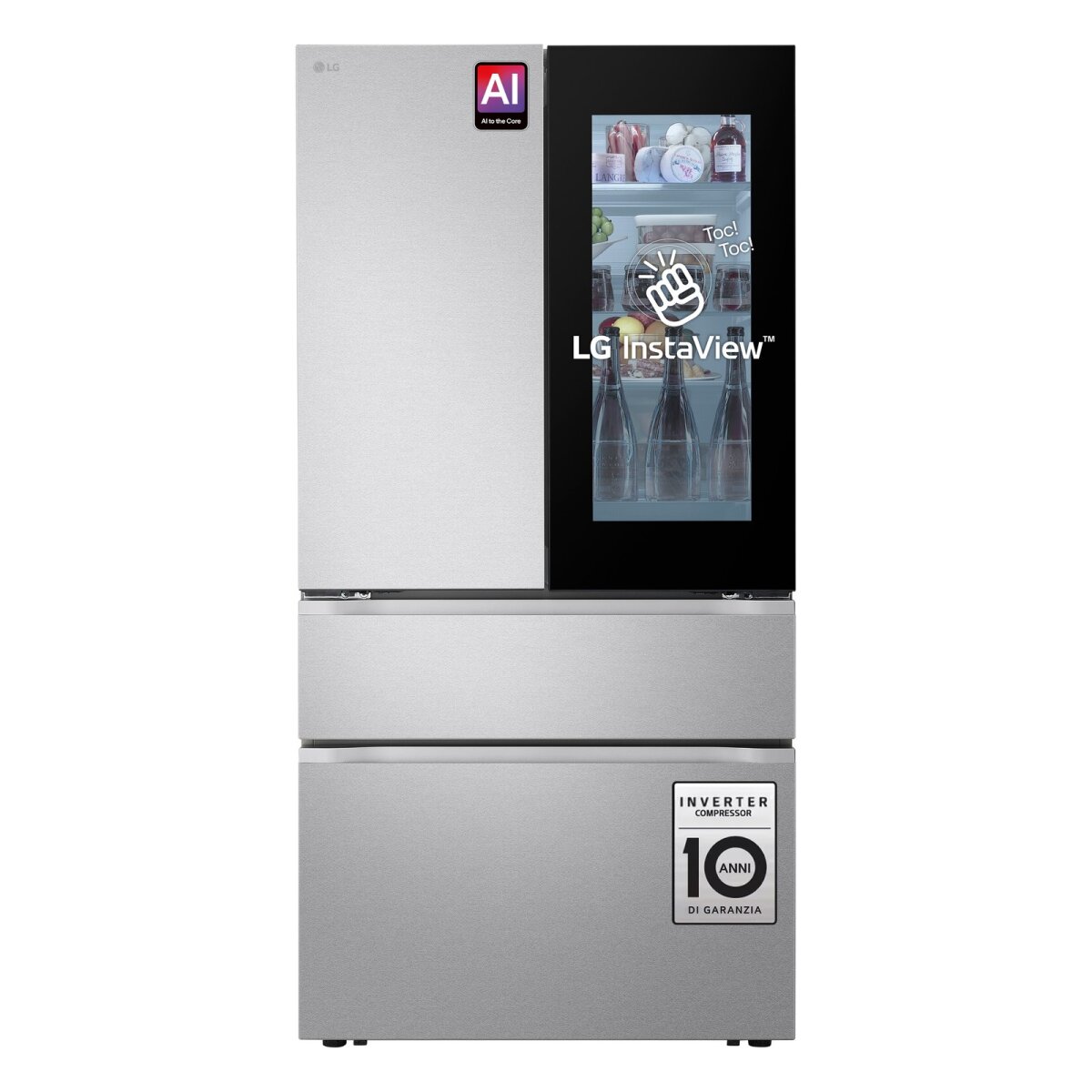 LG InstaView GMVW50DDMB Side-by-Side K&uuml;hlkombination Freistehend 644 l Metallisch