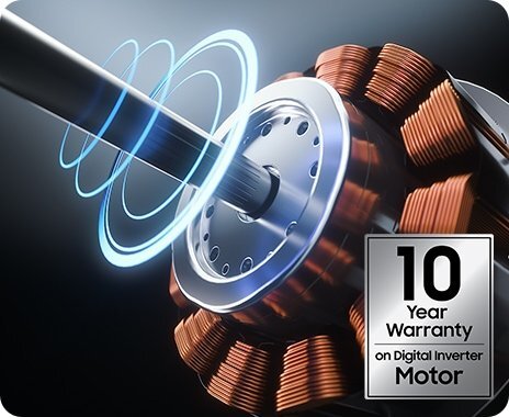 10 Jahre Garantie auf den Digital Inverter Motor - Langlebig und leise