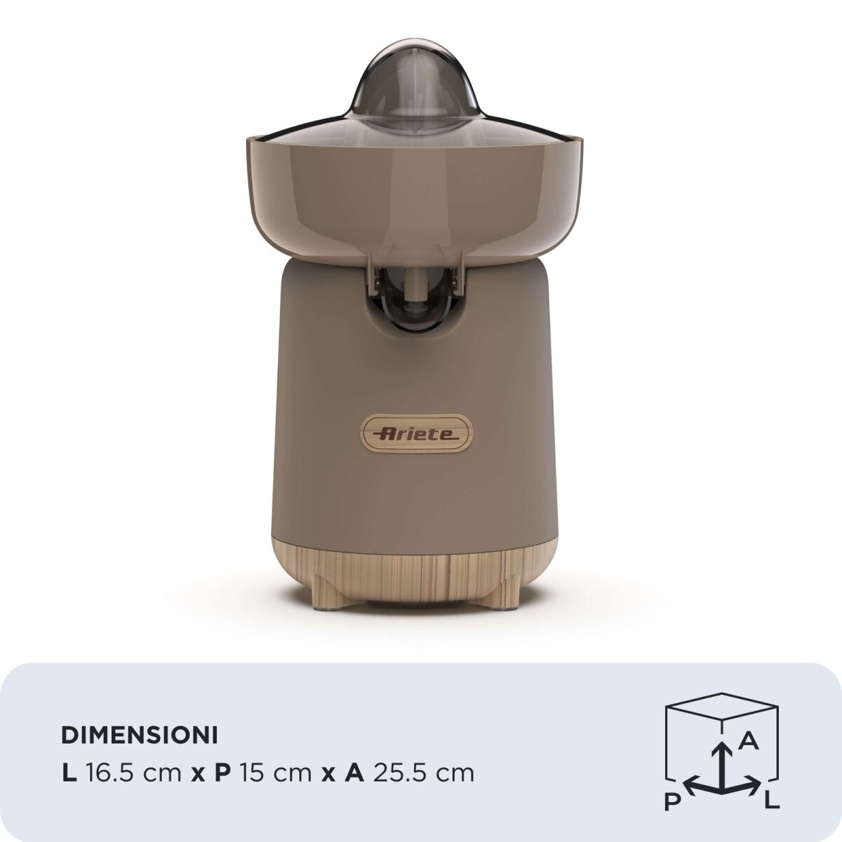 Ariete 0417/07 Elektrische Zitronenpresse 0,5 l 40 W Holz, Beige