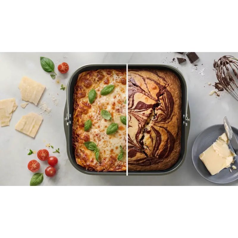 Ideal zum Backen und Kochen von Gerichten mit fl&uuml;ssiger Textur im Airfryer