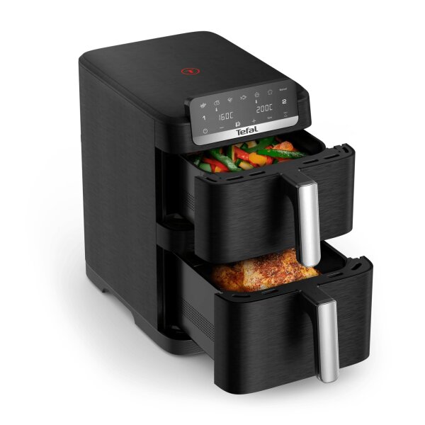 Tefal Easy Fry Crispy Stack, Doppelkammer-Hei&szlig;luftfritteuse,...