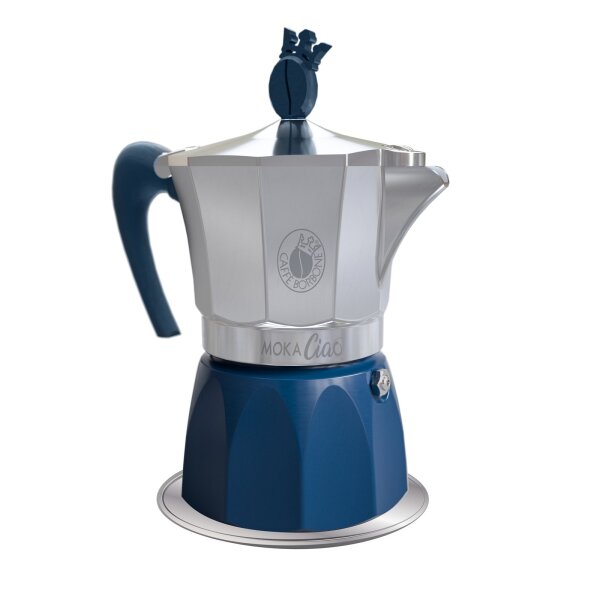 Caff&egrave; Borbone MokaCiao Mokka-Kanne Blau, Grau