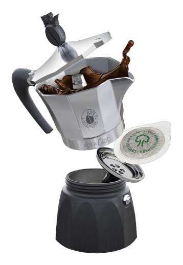 Caff&egrave; Borbone MokaCiao Vakuum-Kaffeemaschine Schwarz, Silber