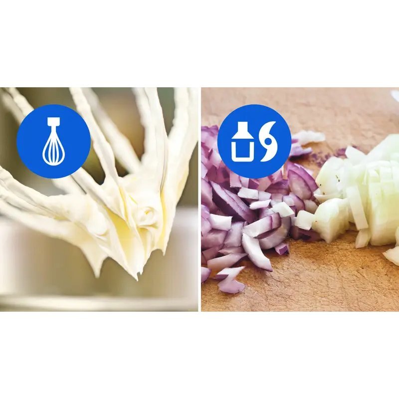 Schneebesen und Zerkleinerer