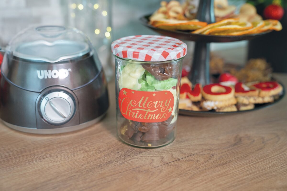 Unold Chocolatier Weihnachtsedition 48967 bk Schokoladenmaschine 0,25 l Schmelztiegel