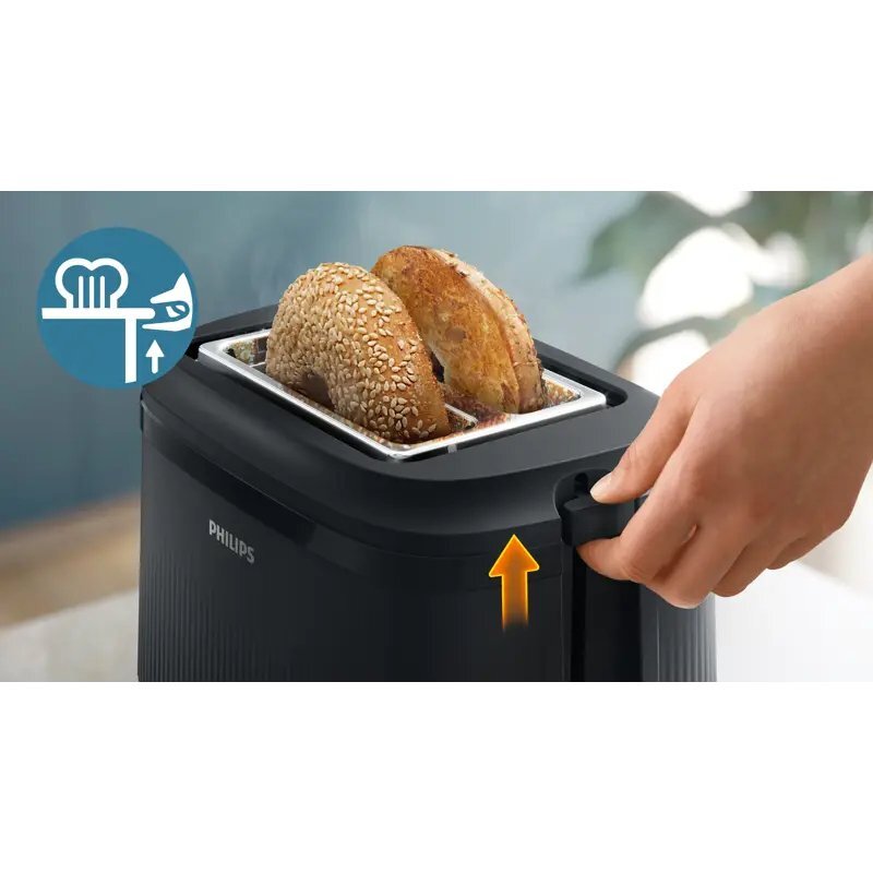 Entferne kleinere Brotscheiben sicher mit dem Hebel