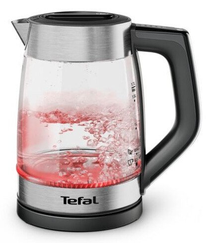 Tefal KO760DG0 Wasserkocher 1,7 l 2200 W Edelstahl, Schwarz, Transparent